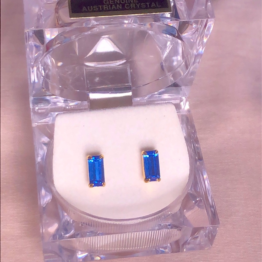 Blue Austrian Crystal Earrings